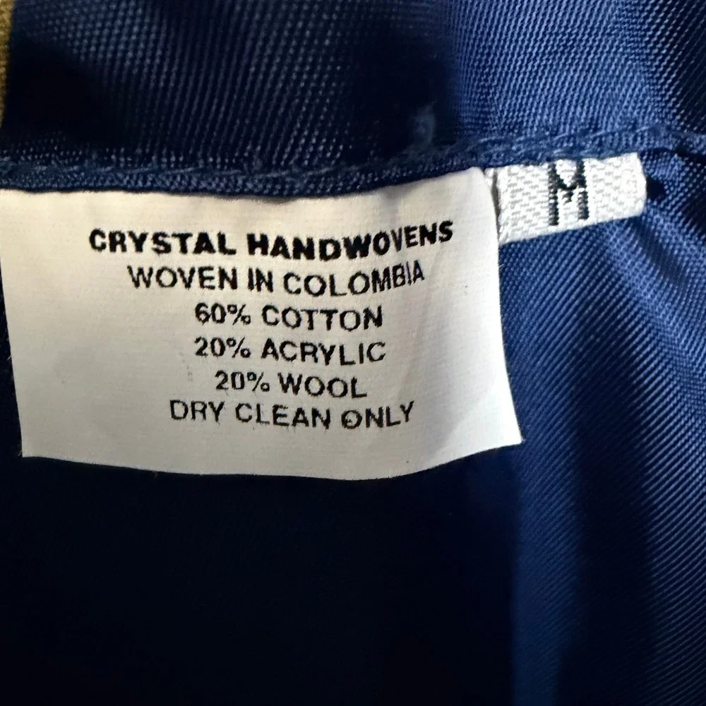 Crystal Handwovens Vintage Blazer Jacket Women's Medium Navy‎ Blue